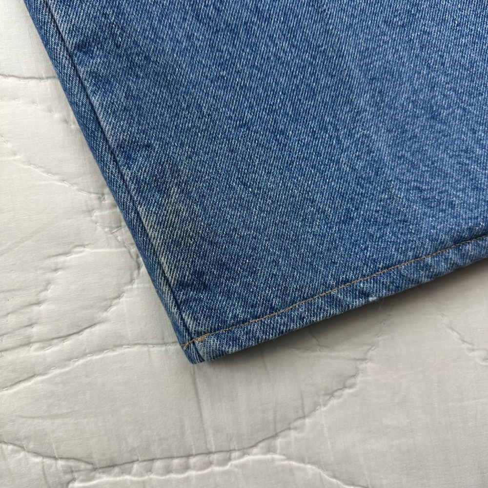 LL Bean Flannel Lined Jeans Mens Comfort Waist 42x29‎ Blue Relaxed Straight Y2K - Picture 11 of 13